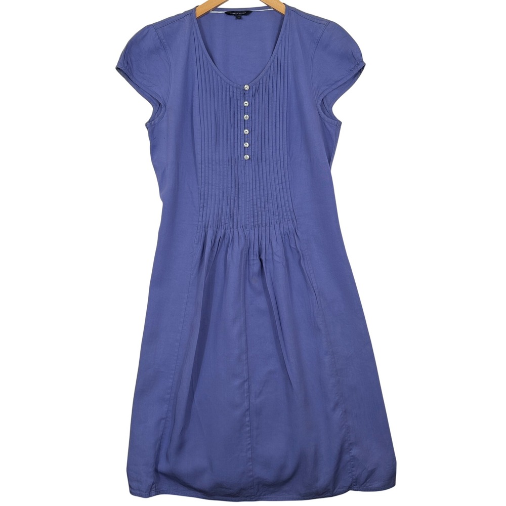 Tommy‎ Hilfiger Womens Pintuck Pleated Cap Sleeve Dress Blue 8 1M87611260